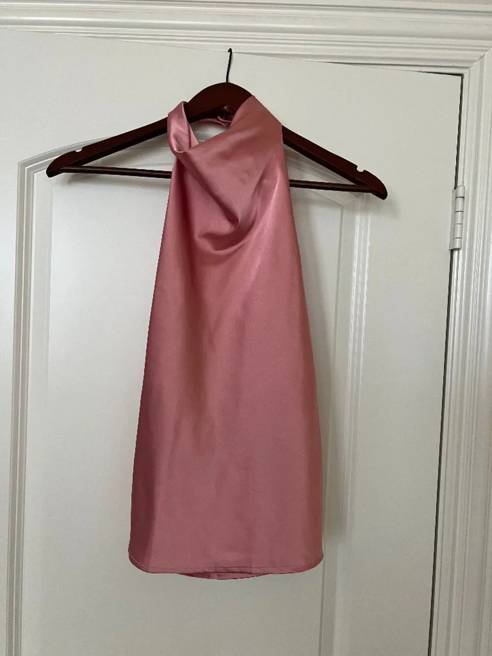 Pink Satin Halter Top - Picture 1 of 3